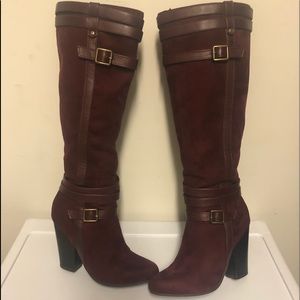 Burgundy tall boots